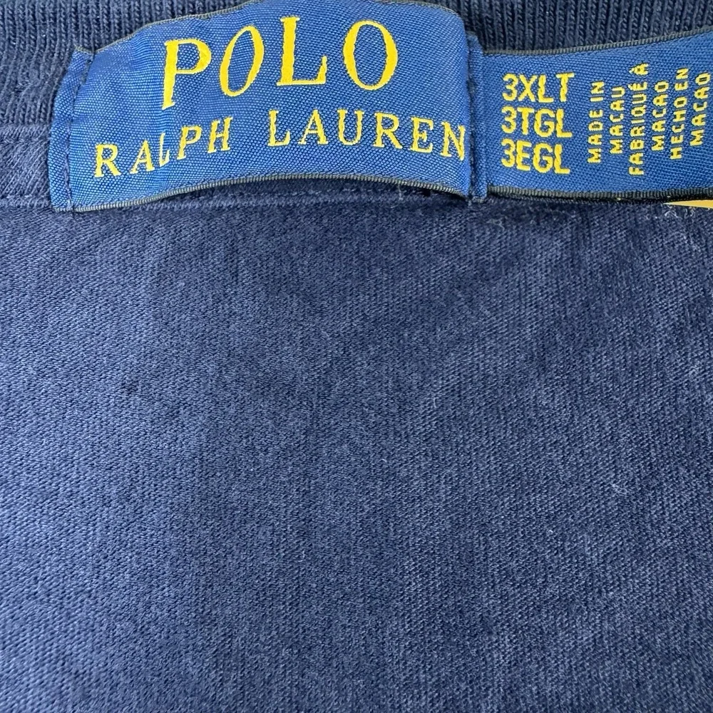 Polo Ralph Lauren Navy Multicolor Embroidered Spellout T Shirt Size 3XLT